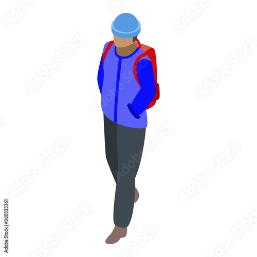 Illegal immigrant backpack icon. Isometric of illegal immigrant backpack vector icon for web design isolated on white background