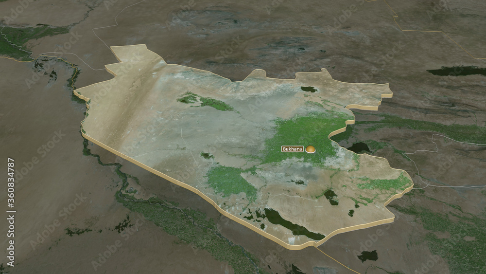 Bukhoro, Uzbekistan - extruded with capital. Satellite