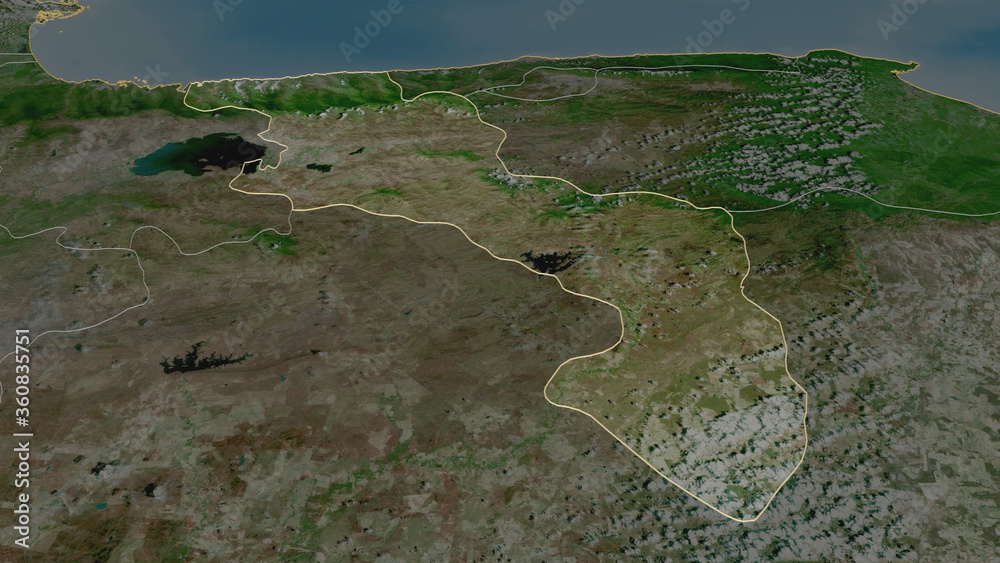 Aragua, Venezuela - outlined. Satellite