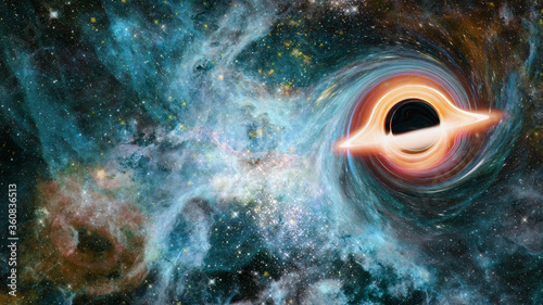 Fototapeta Naklejka Na Ścianę i Meble -  Supermassive black hole. Elements of this image furnished by NASA
