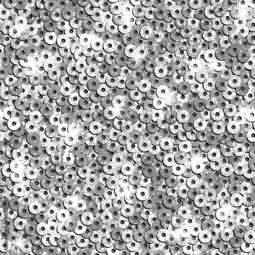 Sparkle seamless pattern with silver sequins