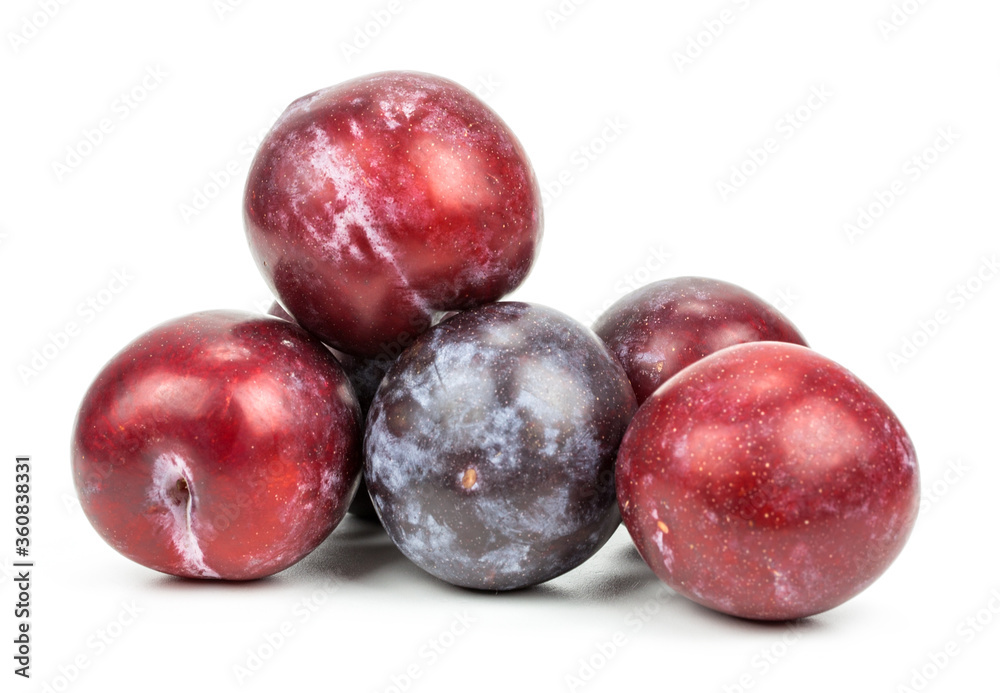 Plums isolated