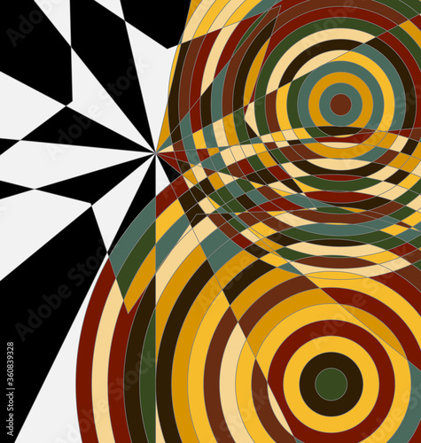 Wallpaper Mural background abstract ornament circles black and orange Torontodigital.ca