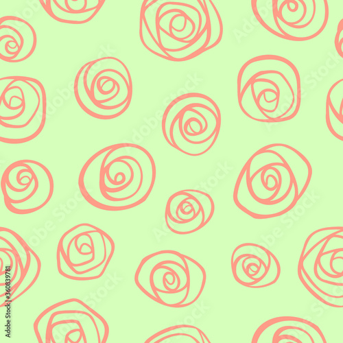Vector Pattern Seamless Repeat Hand Drawn Geometric Roses Doodle Art Colourful Border Perfect for Scrapbooking, Wallpaper, Decor, Fabric, Background