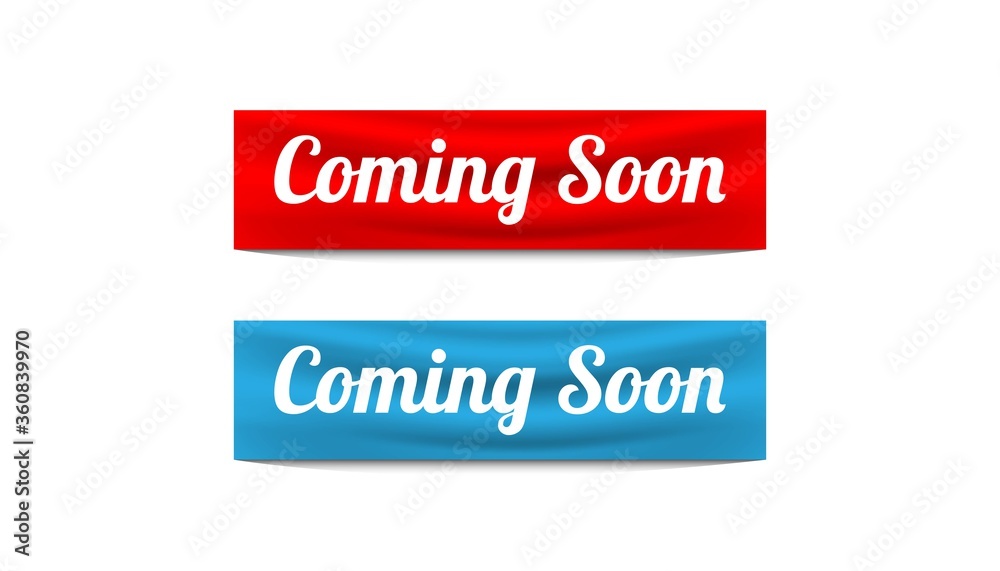 Coming soon sticker banner design vector template. Coming soon sticker banner design vector template.
