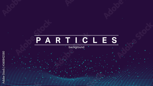 Abstract vector particles wave background.
