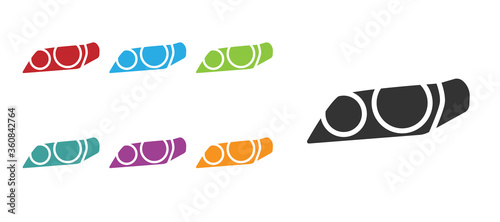 Black Car headlight icon isolated on white background. Set icons colorful. Vector Illustration