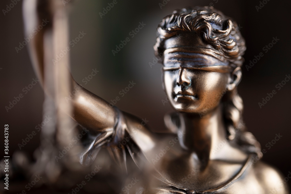 Justice concept. Themis statue in jugde office. Justice concept. Themis statue in jugde office.