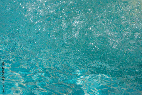 Bubbles and wave water in the pool