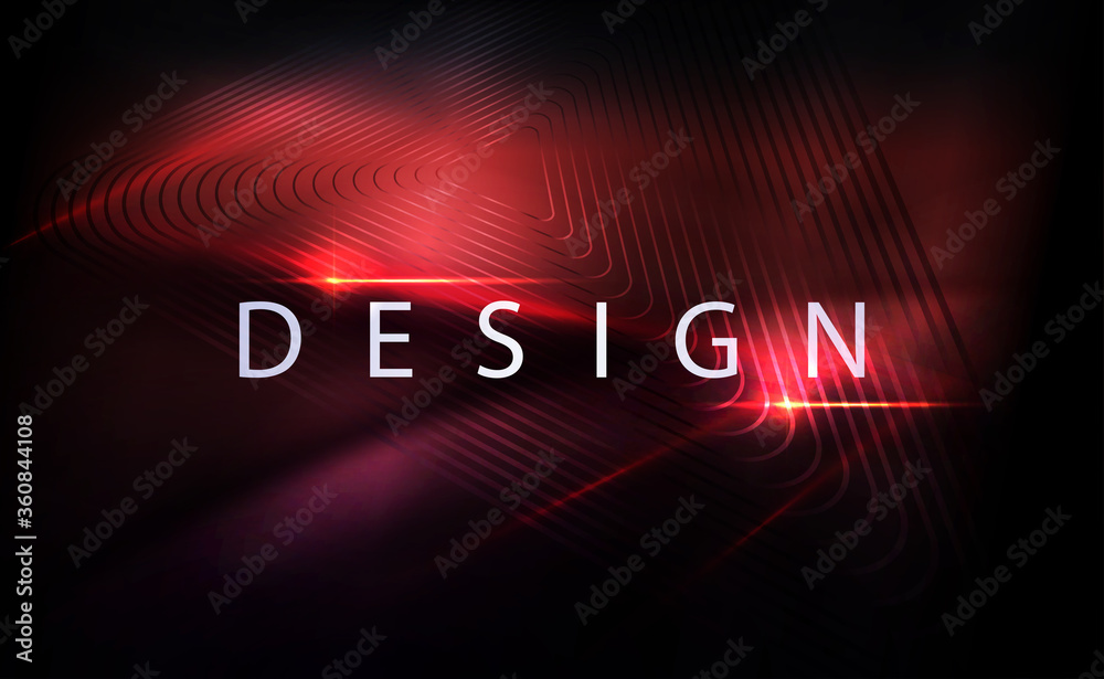 Abstract background with a gradient of black and red shades, thin light stripes
