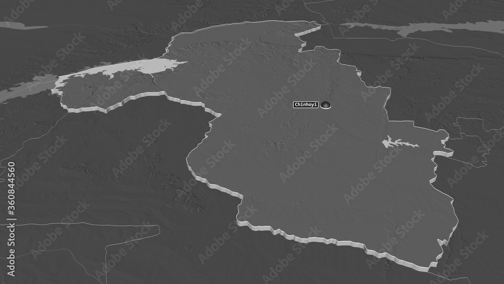 Mashonaland West, Zimbabwe - extruded with capital. Bilevel Mashonaland West, Zimbabwe - extruded with capital. Bilevel