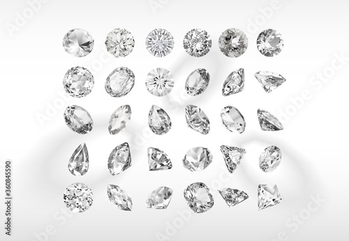 Сollection of different shapes vector diamonds
