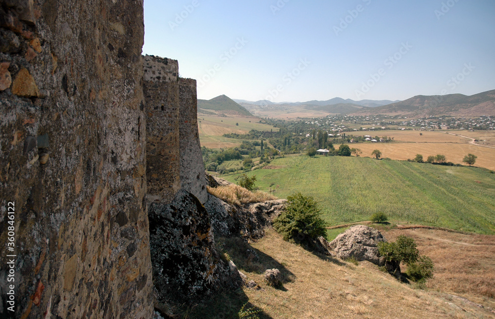 Ruins of medieval Kveshi fortress. Kvemo Kartli Region, Georgia, Caucasus.