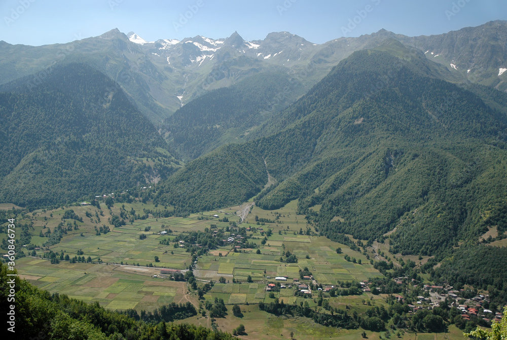Enguri River Valley. Svaneti Region, Georgia, Caucasus.