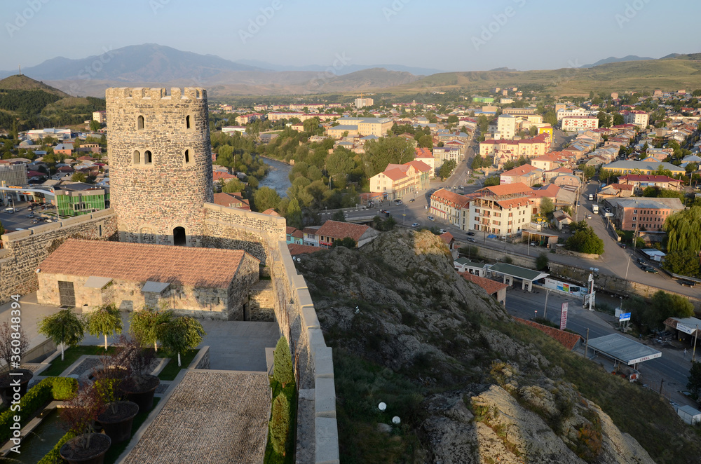 Rabati Castle (fortress) and panorama of the town. Akhaltsikhe town, Samtskhe–Javakheti Region, Georgia.
