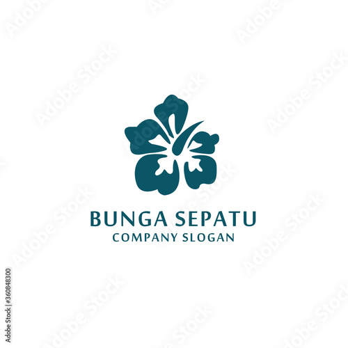 hawaiian flower logo design vector inspiration