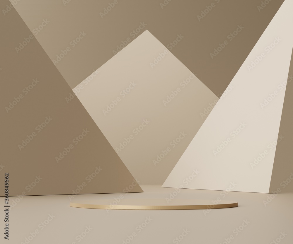 3d abstract render scene of minimal Podium for display products and advertising with clean background. - obrazy, fototapety, plakaty 