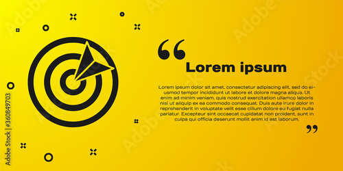 Black Target sport icon isolated on yellow background. Clean target with numbers for shooting range or shooting.  Vector Illustration