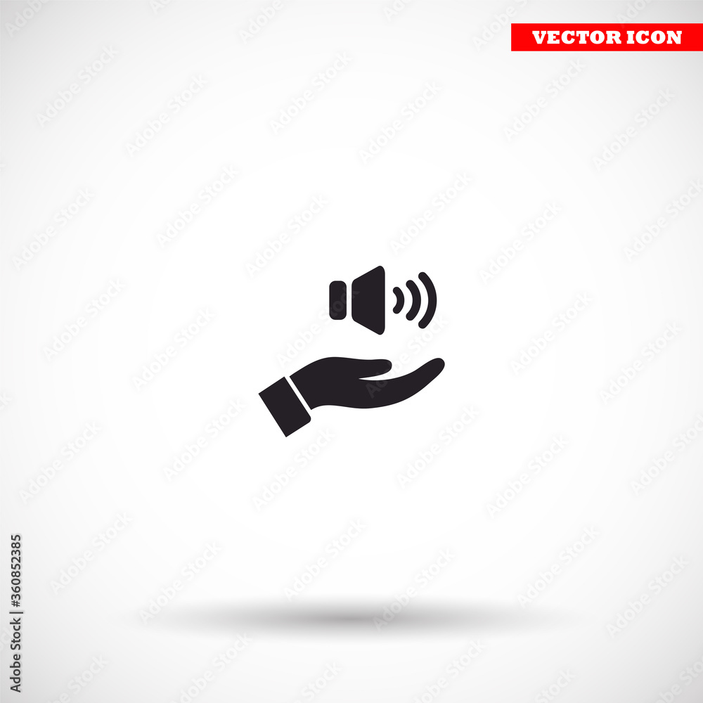 speaker icon in the hand , lorem ipsum Flat design speaker icon in the hand , lorem ipsum Flat design