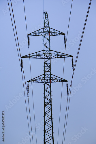 High voltage electricity transmission tower