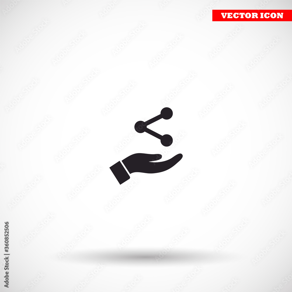 Network icon in the hand , lorem ipsum Flat design