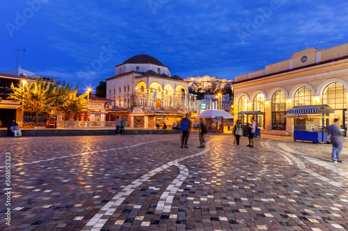 Monastiraki Square during afternoon, in the last day of the official lockdown, due to the coronavirus outbreak.