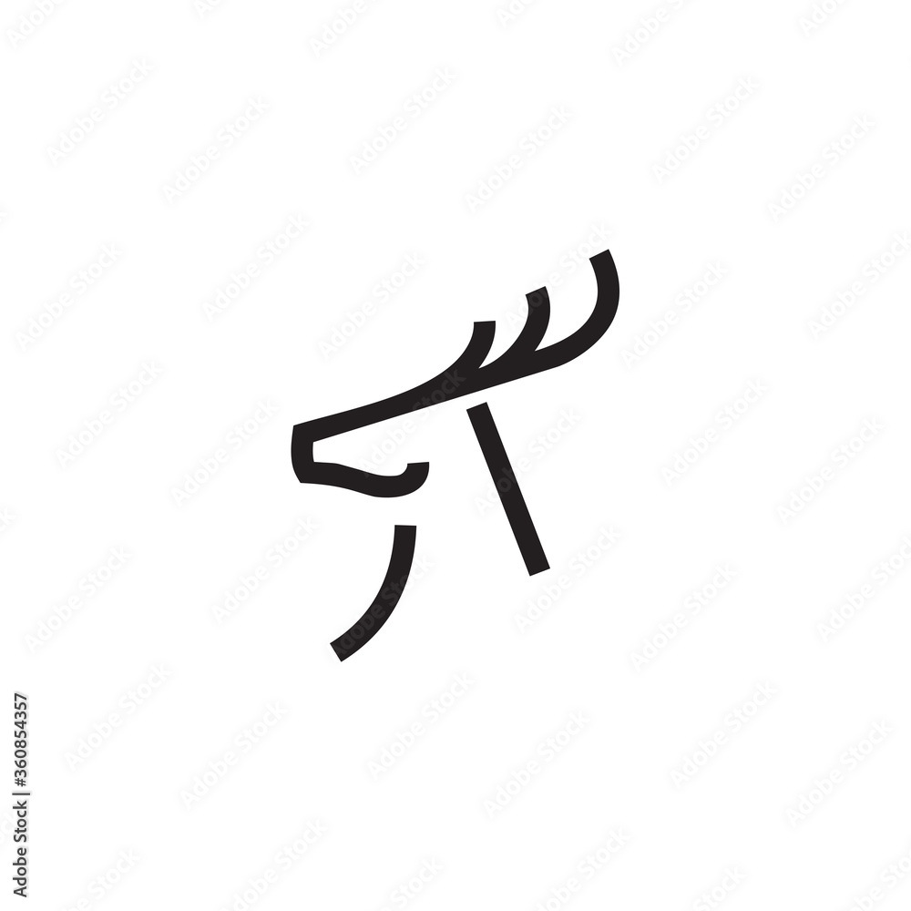 Deer Head Logo Design Concept Stock Vector Deer Head Logo Design Concept Stock Vector