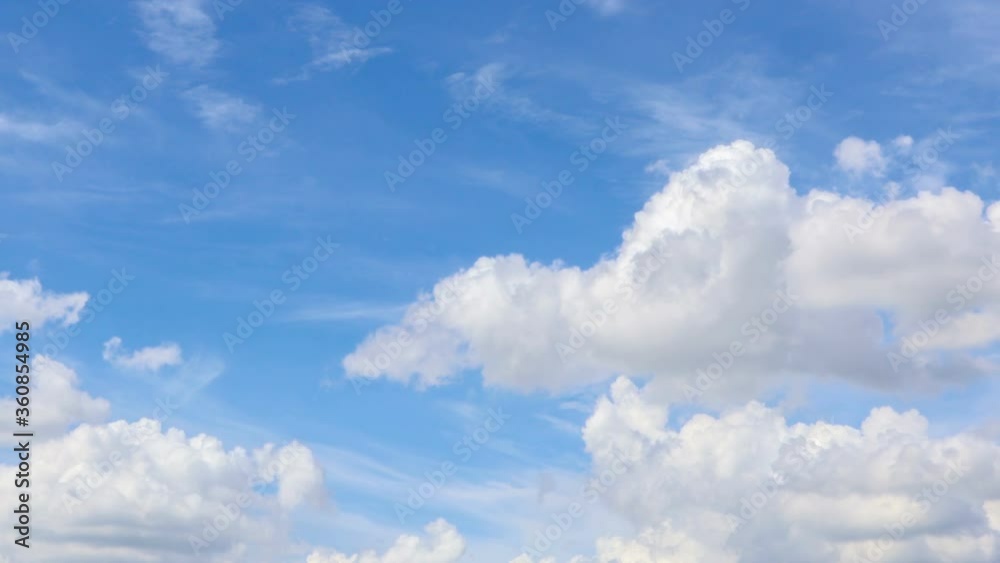 4k time lapse beautiful blue sky with clouds moving cloud cluster swirling upward background. footage time lapse nature.
