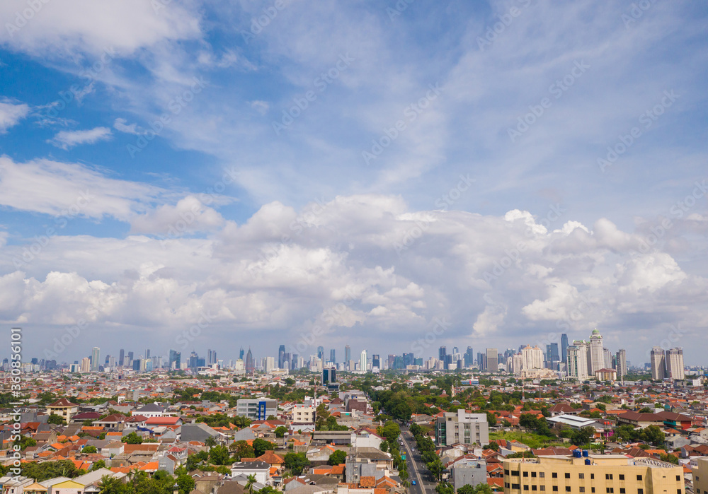 Panorama of the city of Jakarta - the capital of Indonesia.