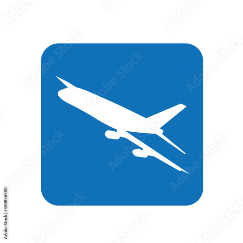 aircraft icon, vector illustration, white background  