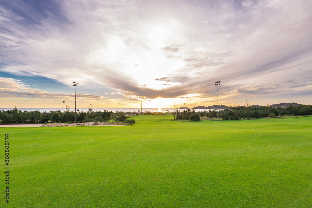 Beautiful golf course on a sunny day Beautiful golf course on a sunny day
