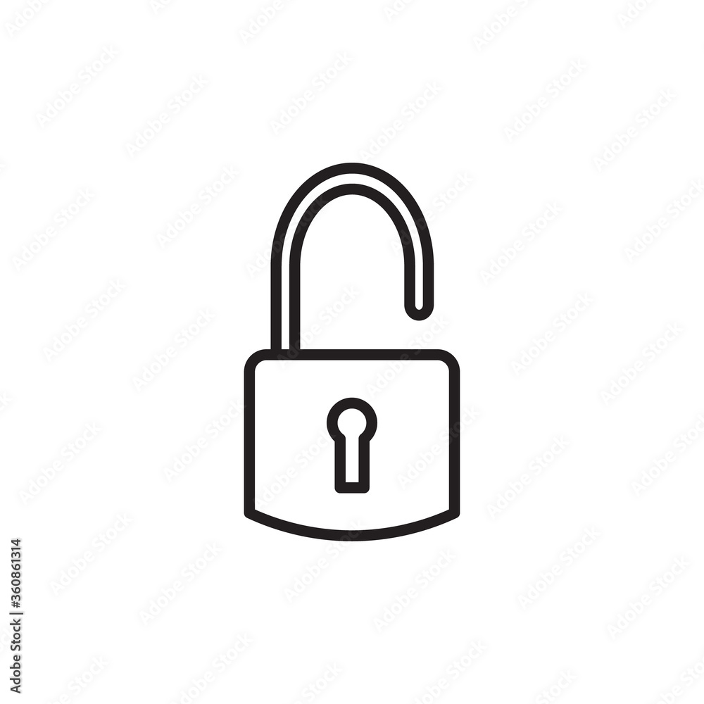 Padlock open line icon Padlock open line icon
