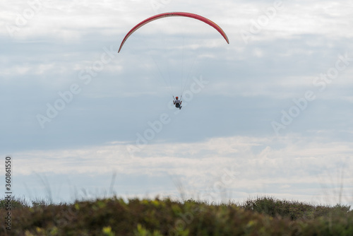 Paragliding at Noordwijk beach in the netherlands