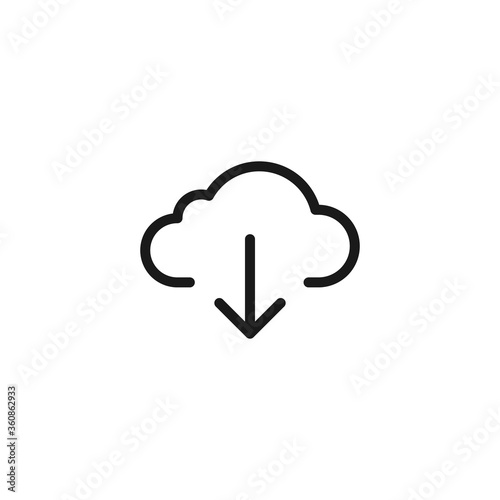 Download icon. Cloud symbol modern, simple, vector, icon for website design, mobile app, ui. Vector Illustration