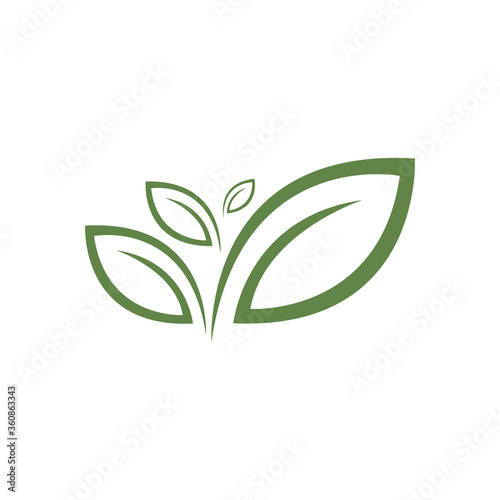 Logos of green Tree leaf ecology
