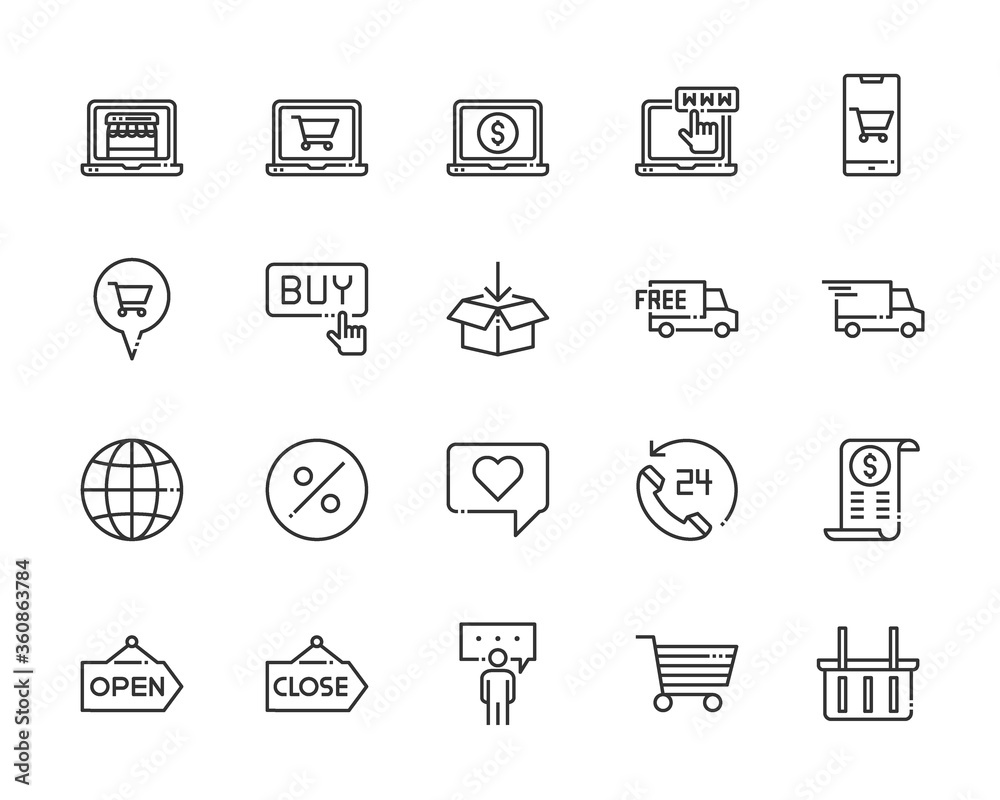 Fototapeta premium shopping online icons . pixel perfect vector illustration