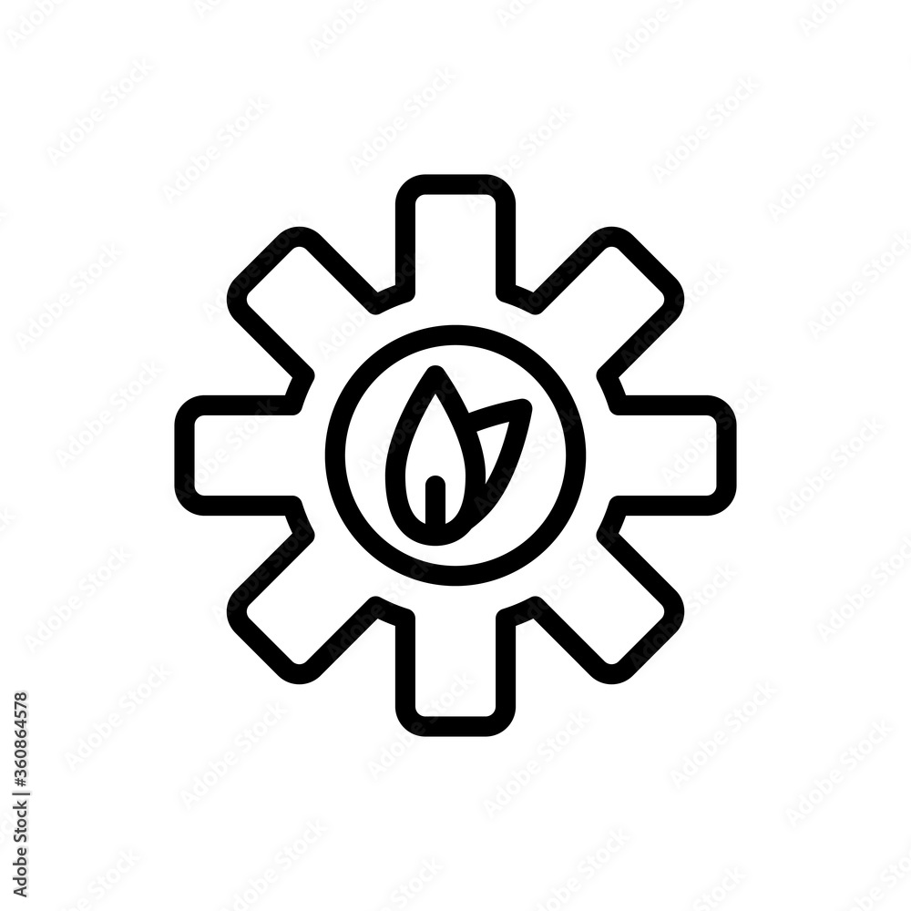 line style icon of eco mechanism settings isolated on white background. EPS 10 line style icon of eco mechanism settings isolated on white background. EPS 10