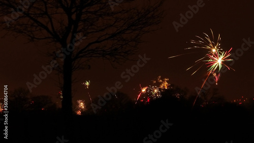 New Year's Eve fireworks over the night sky