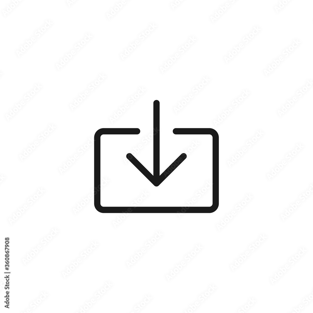 Download button icon. Arrow down symbol modern, simple, vector, icon for website design, mobile app, ui. Vector Illustration Download button icon. Arrow down symbol modern, simple, vector, icon for website design, mobile app, ui. Vector Illustration