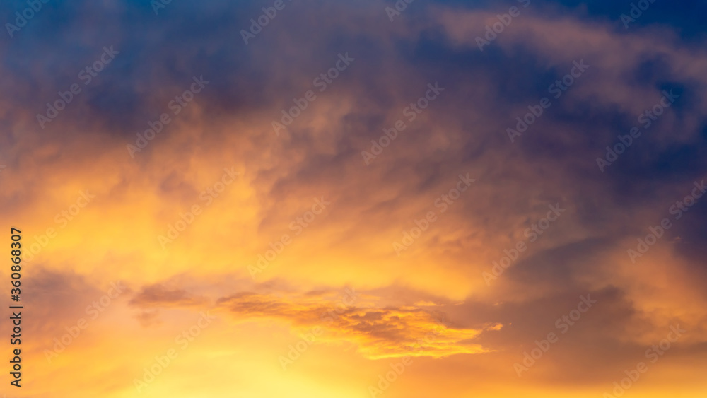 Colourful nature sky during sunset in summer season