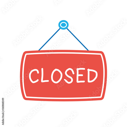 Closed sign board