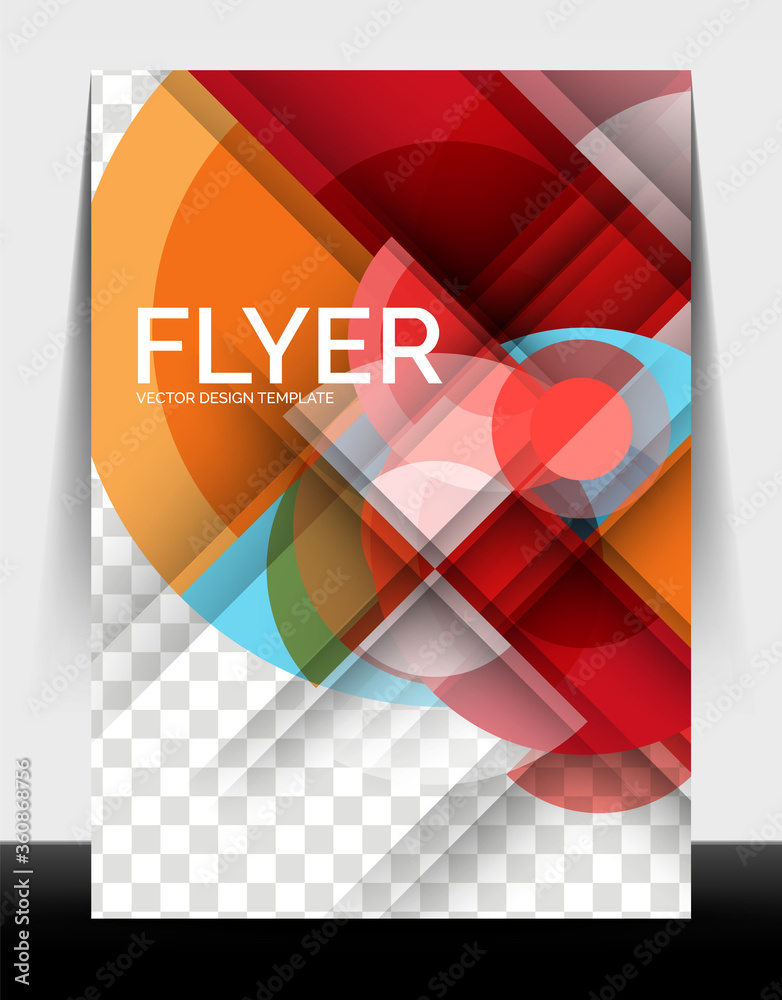 Fototapeta premium A4 flyer annual report circle design, vector background print template