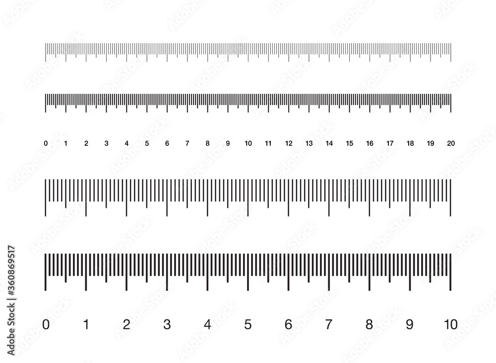 Ruler. Measuring scale, Markup for Rulers. Vector illustration ...