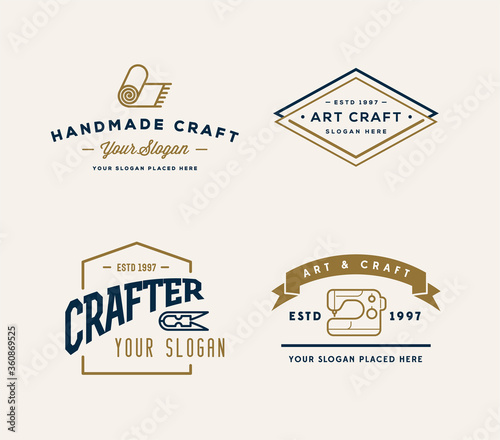 Vector Logo Design. Handmade, DIY, Craft, Tailoring and Knitting.