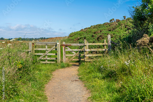 A Kissing Gate on a path in Northumberland England on a Summers day