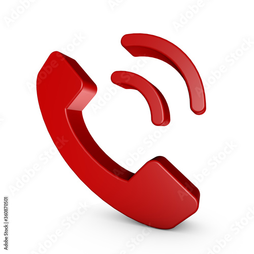 Telefon Kontakt Symbol in rot 3D Render