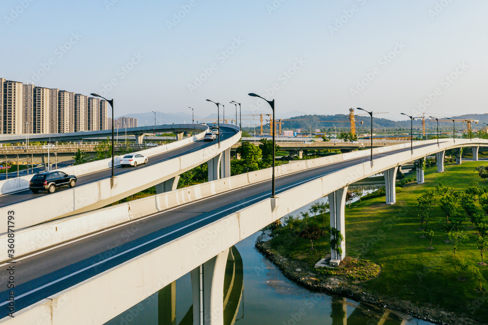 Naklejka premium road in city