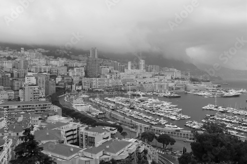 Le port de Monaco vu de haut, ville de Monaco, Principauté de Monaco