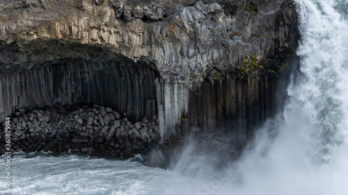 The incredibly beautiful Aldeyjarfoss waterfall in North Iceland.  photo