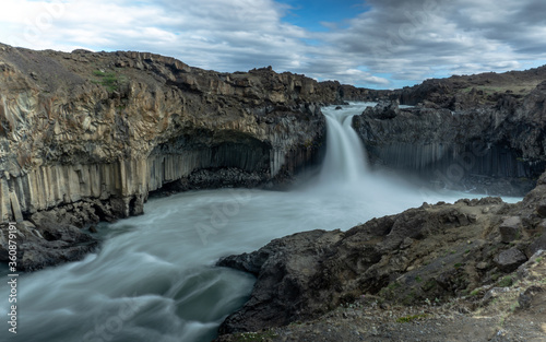 The incredibly beautiful Aldeyjarfoss waterfall in North Iceland. © DanielFreyr